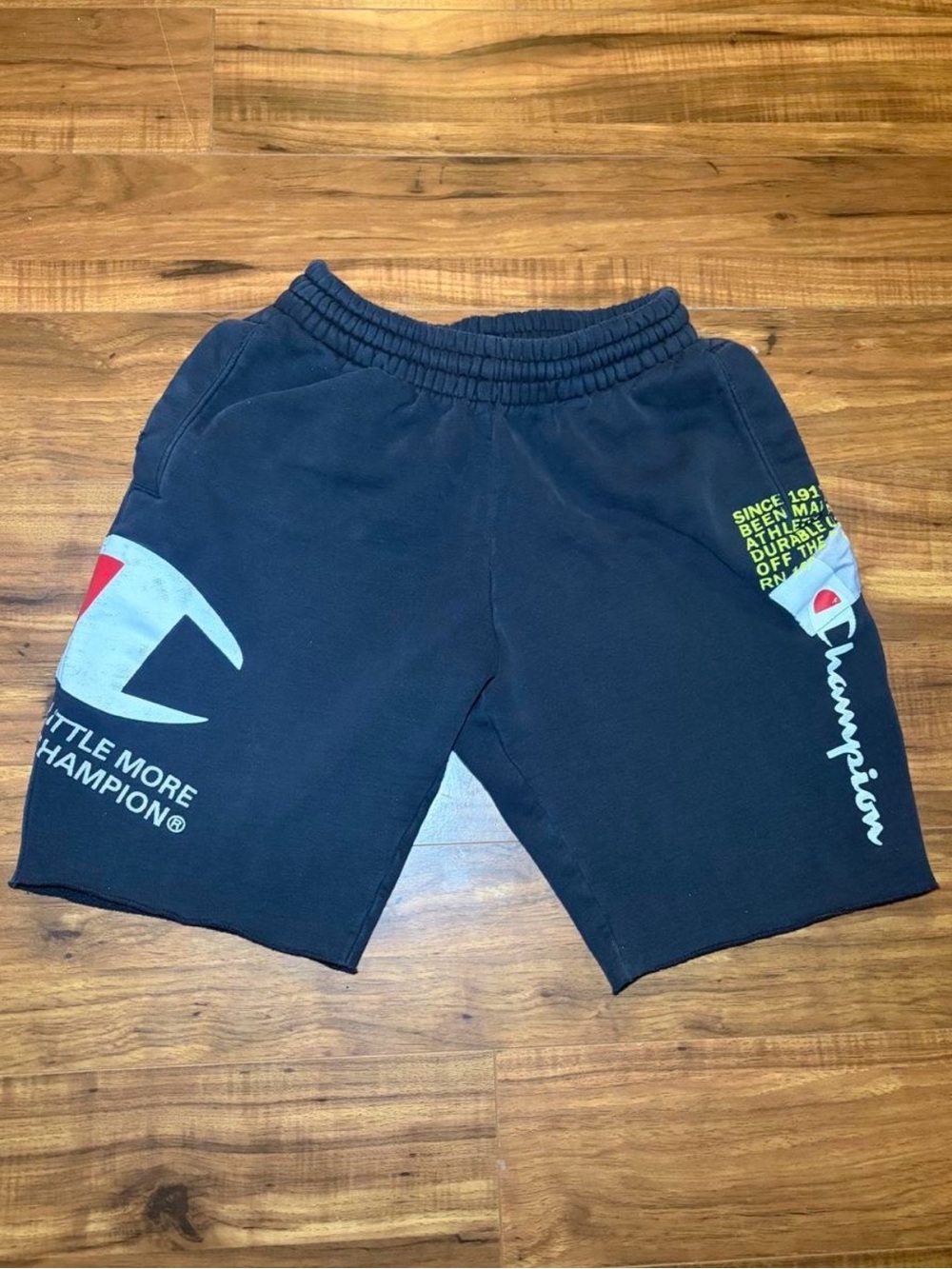 Champion Black Graphic Logo Shorts